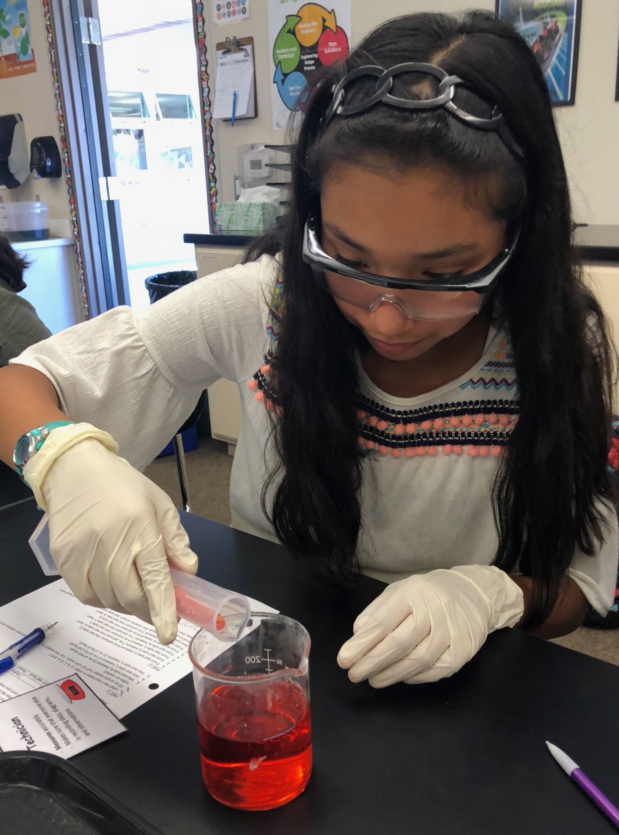 Solvang Middle School science class